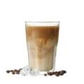 Glass of ice coffee isolated on white background