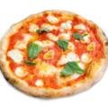 Pizza Margherita on white background